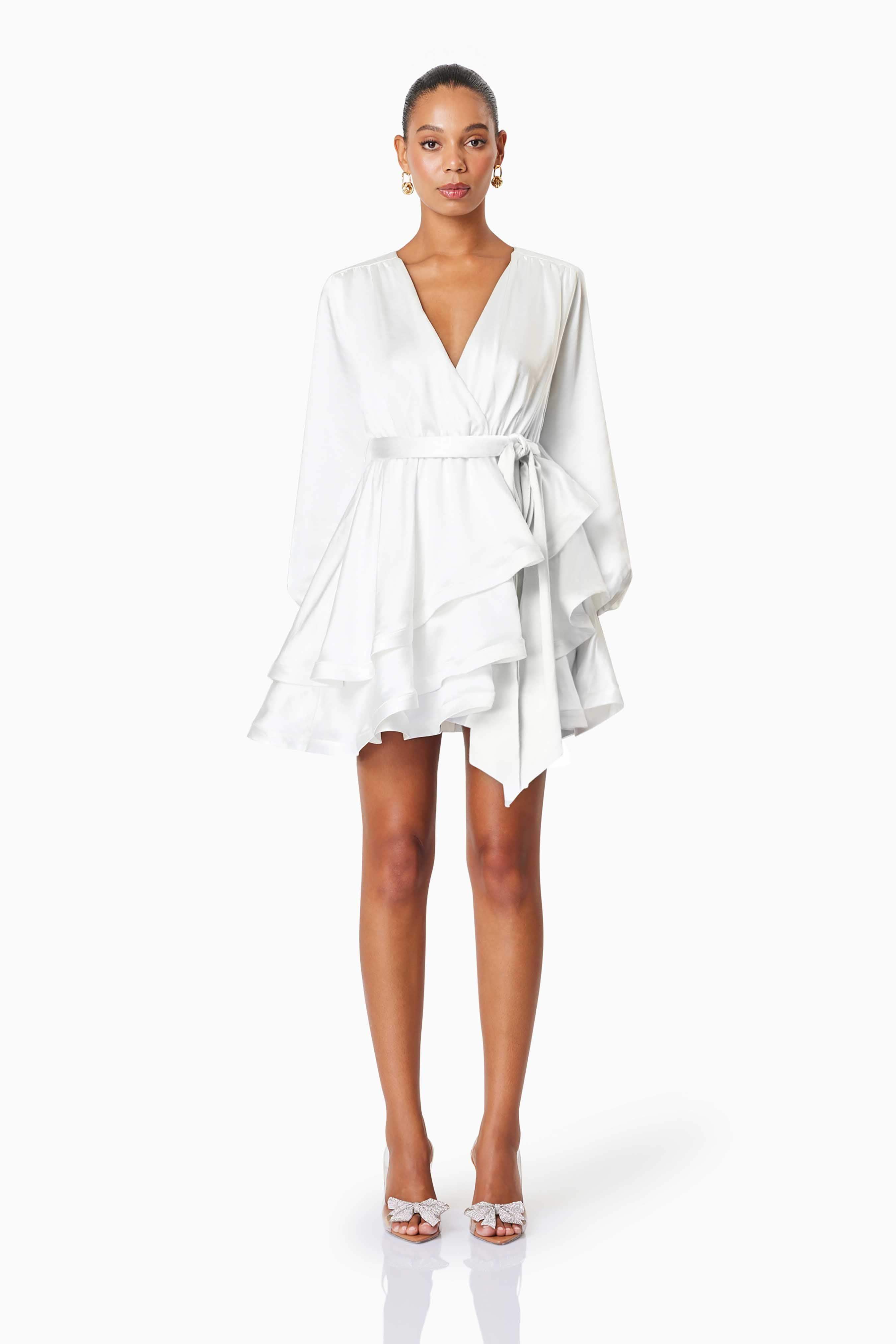 auguste clementine bonne mini dress Clementine Long Sleeve Mini Dress - White - XXS