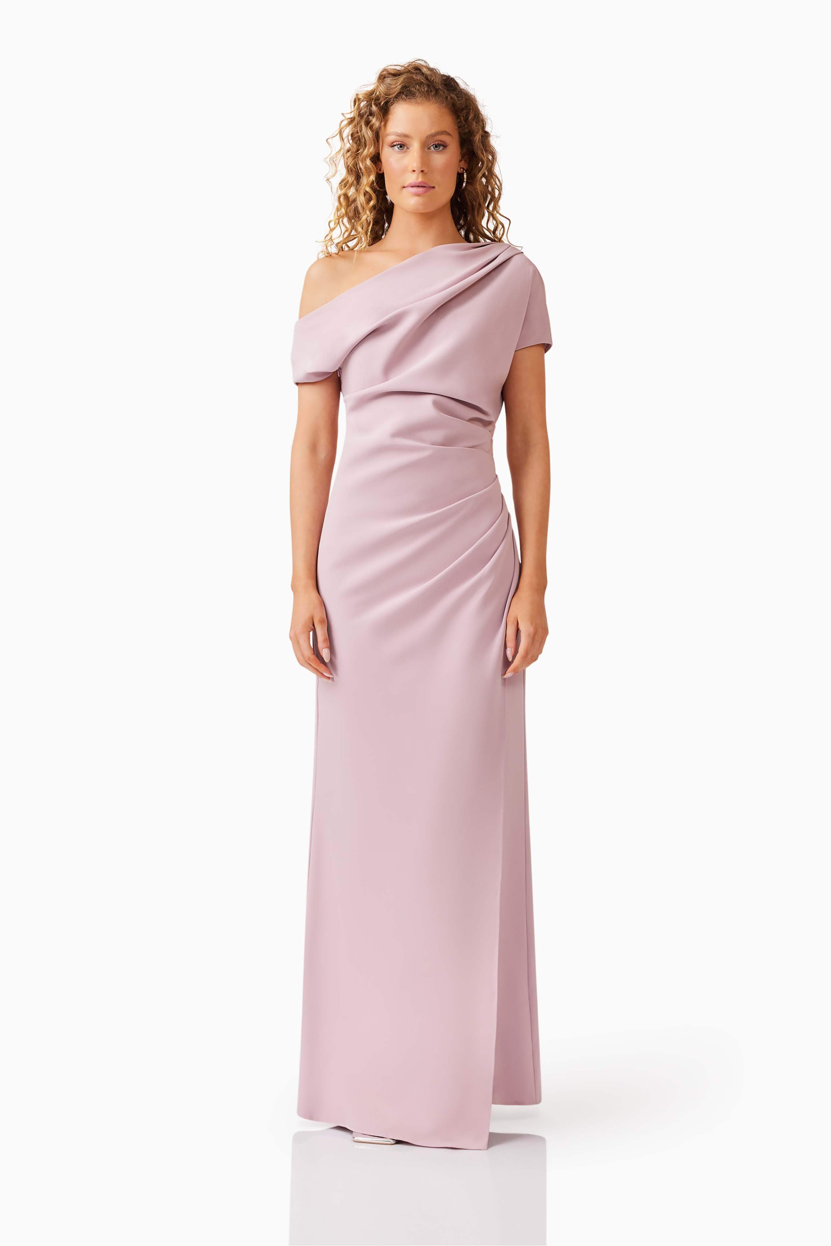 Emelle Asymmetric Neckline Maxi Dress Pink main image 0