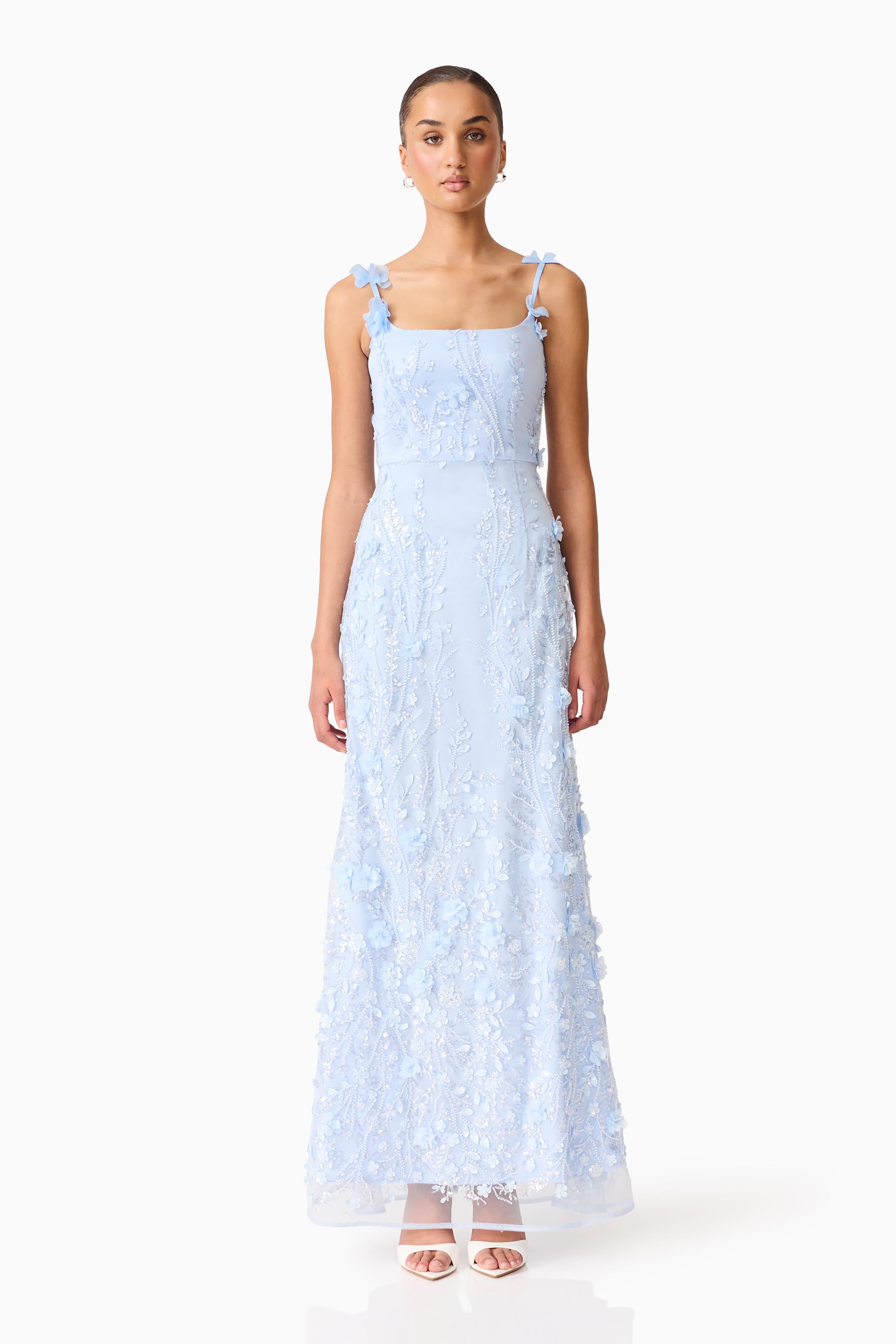 chinese dress ladies Rina Embellished Gown in Blue