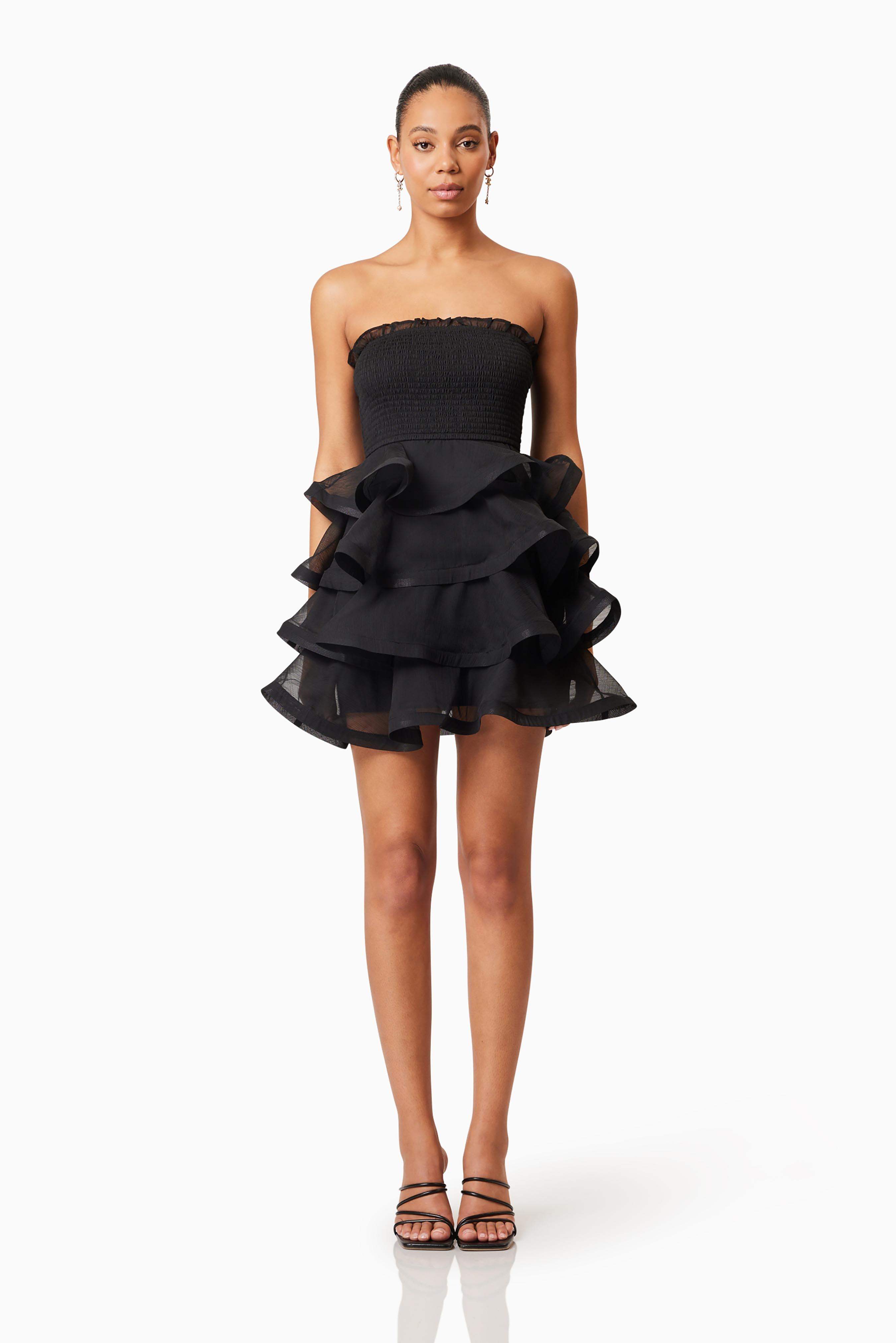 elliatt black mini dress Louise Strapless Mini Dress In Black