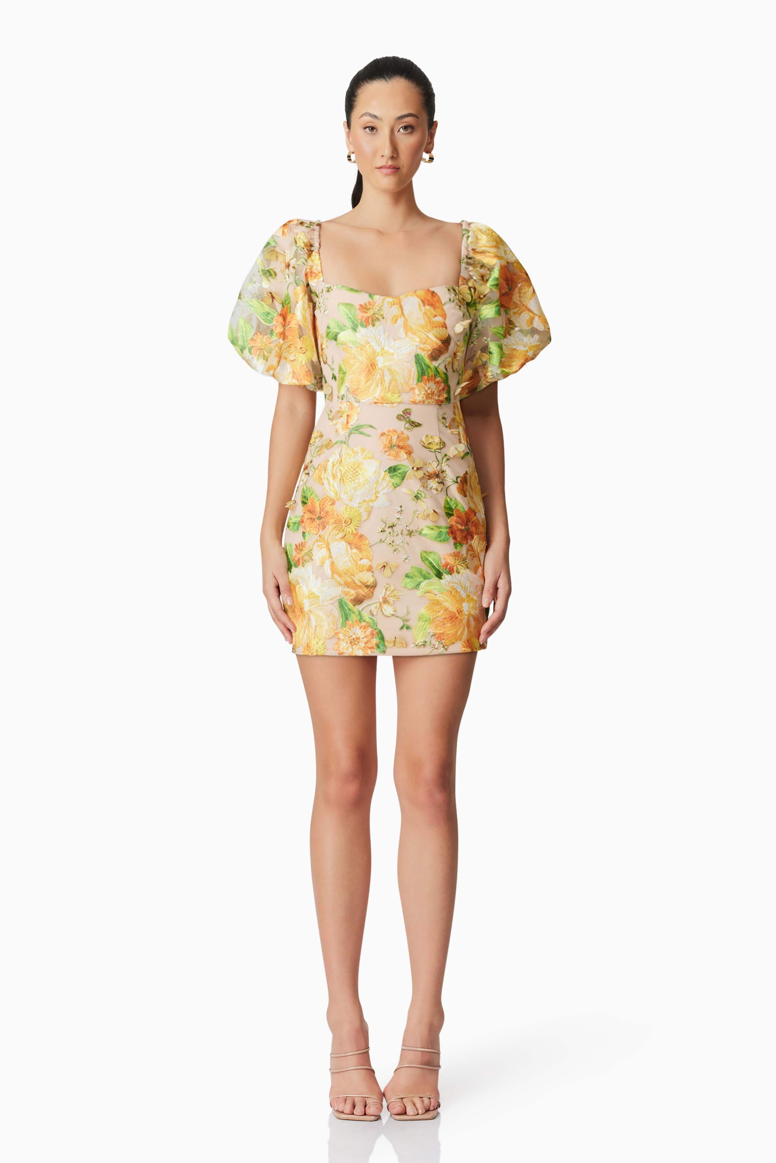 Aela Floral Puff Sleeve Dress