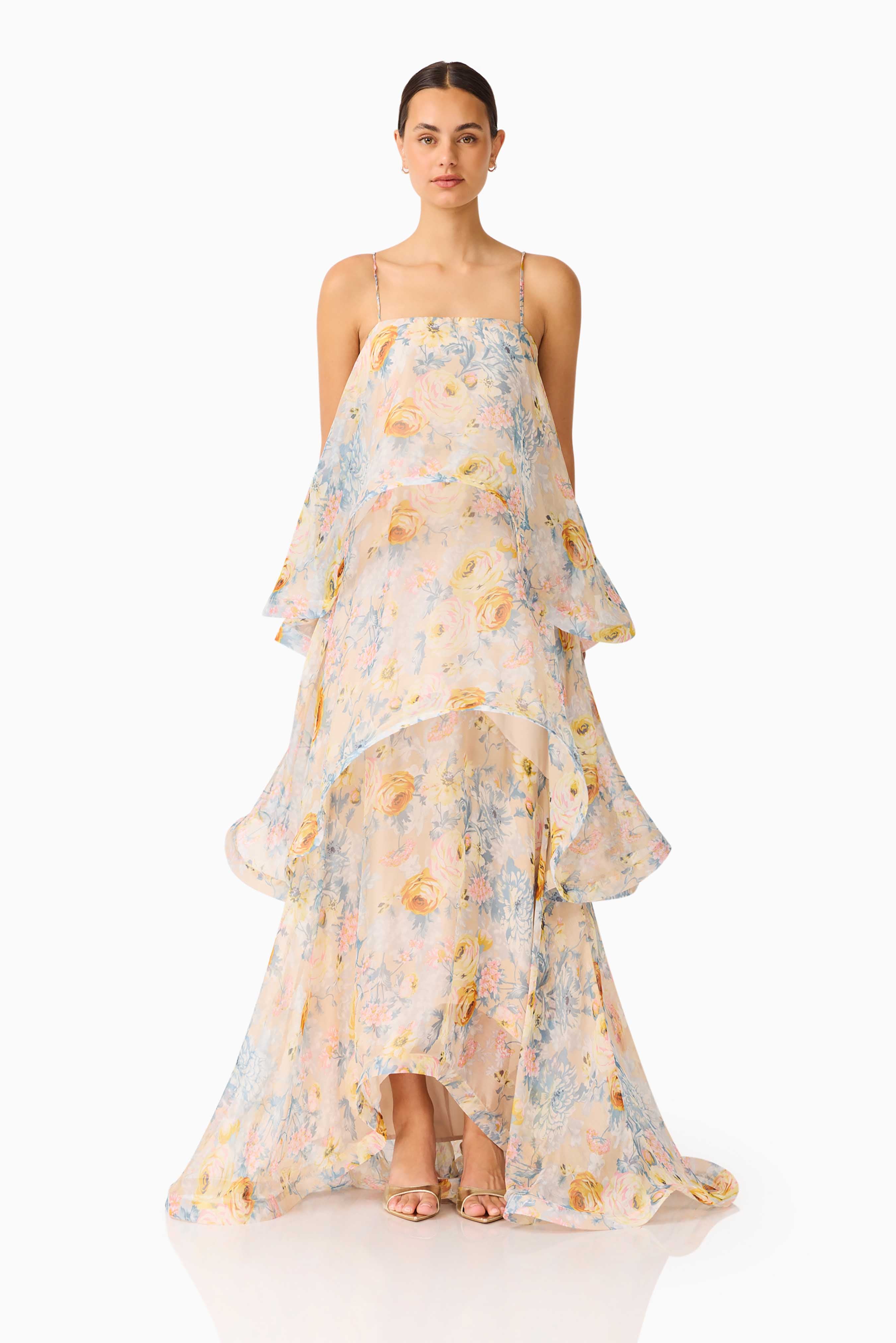 free people pintuck maxi dress Floral Pintuck Button Front Maxi Dress