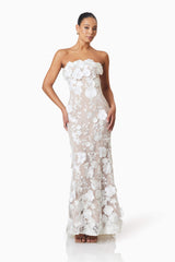 model wearing Tiana Floral Maxi Dress in Ivory front shot