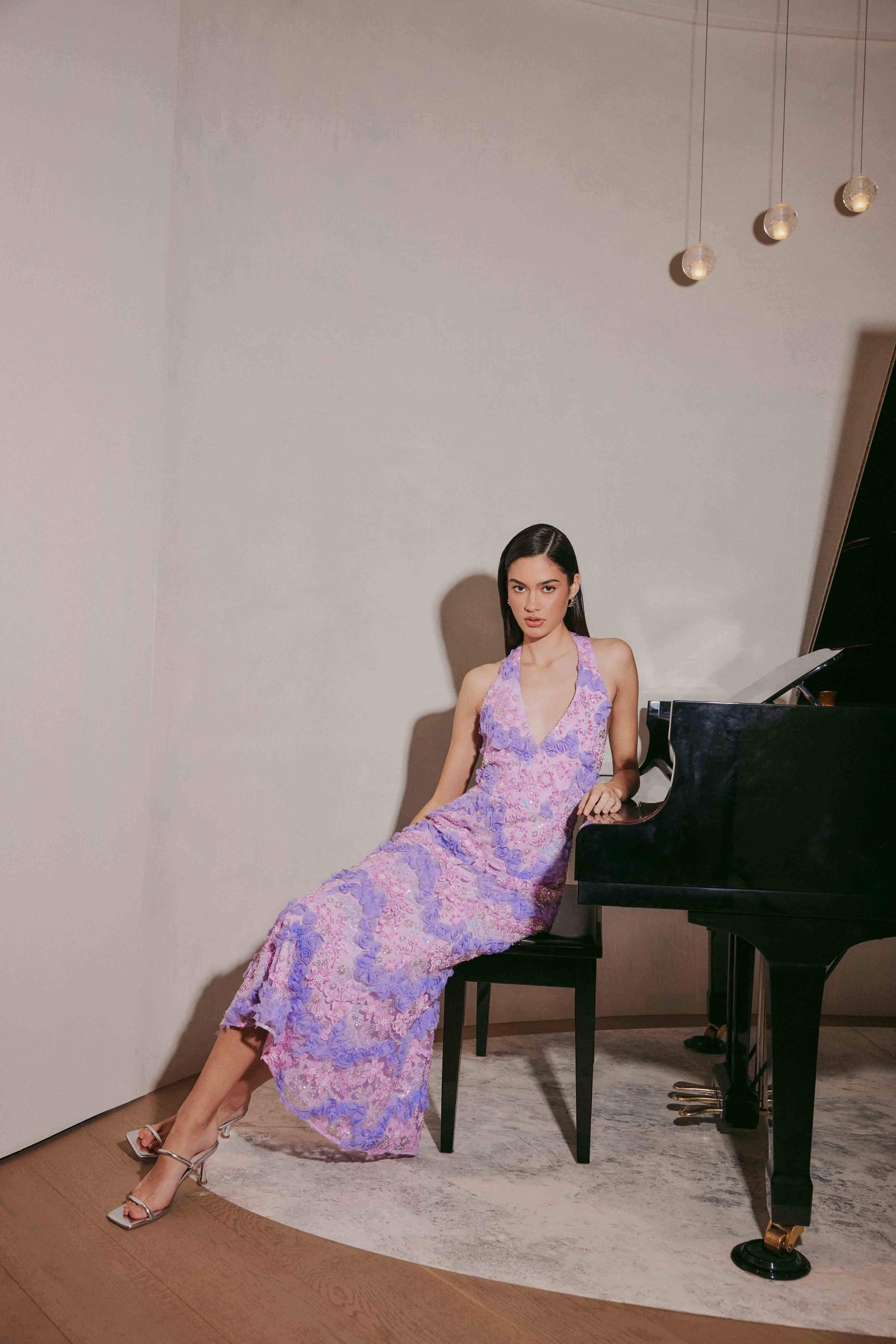 elliatt dress purple Sigrid Long Sleeve Midi Dress - Purple - XXS