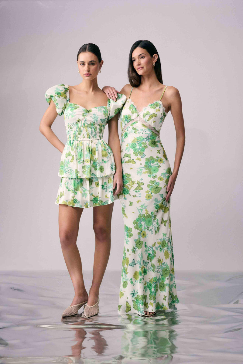 Tess Floral Maxi Dress - Green - L - ELLIATT Tess Floral Maxi Dress - Green - L - ELLIATT