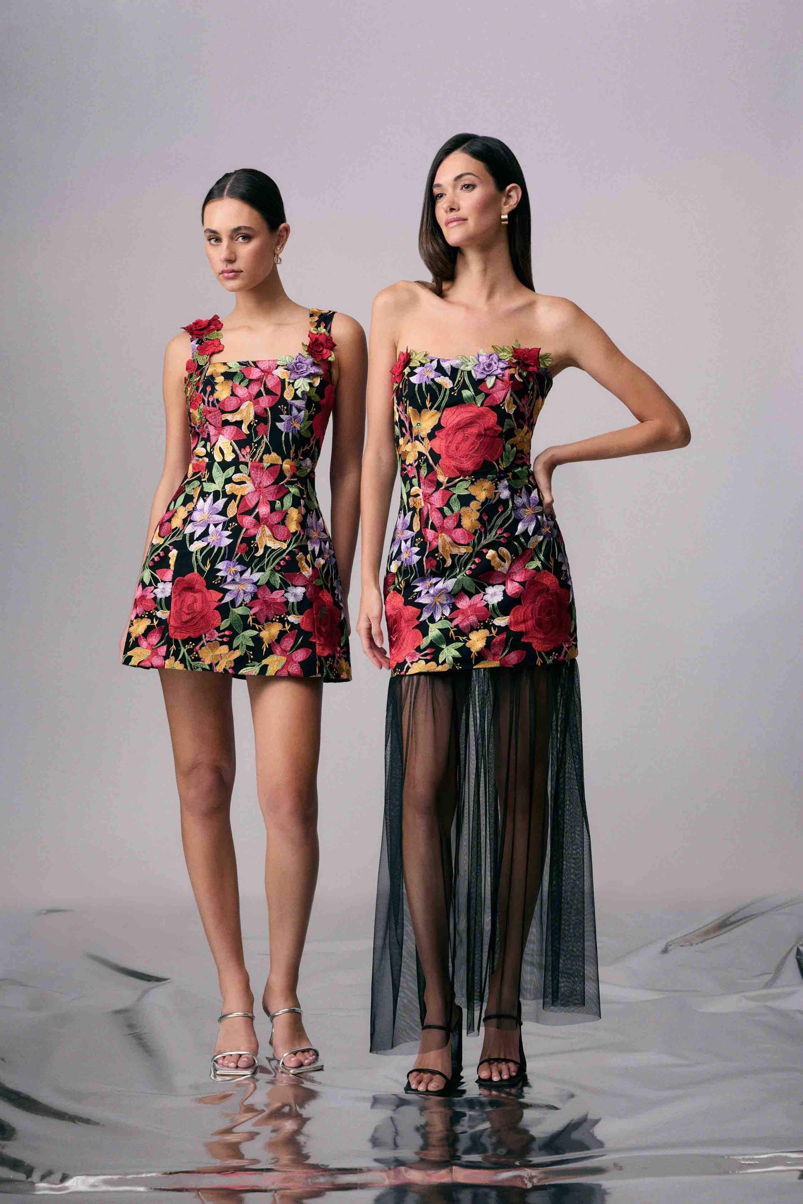 Talia Strapless Maxi Dress in Black Floral – Elliatt