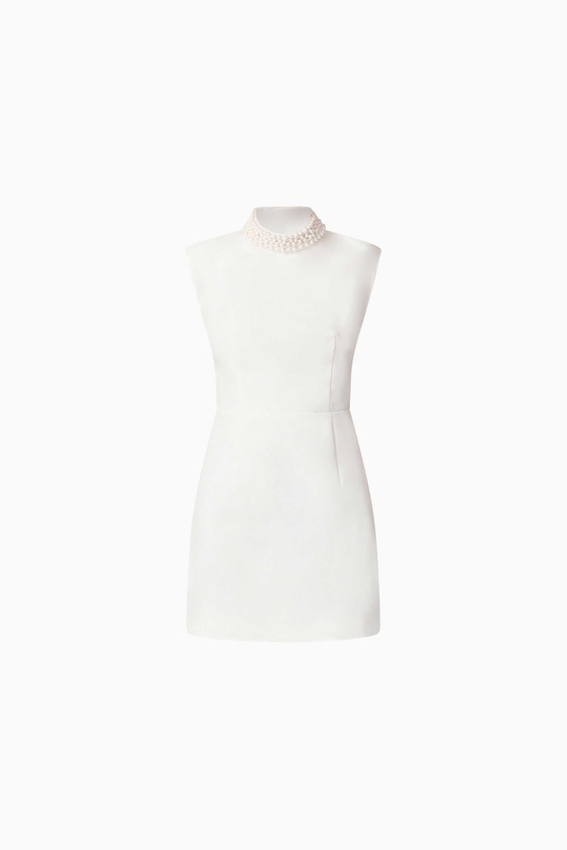 Rafaela Mini Shift Dress in White Ghost shot