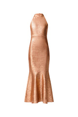 Rhian Halter Gown in Orange ghost Shot