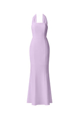 Mira Halter Gown in Purple ghost shot 