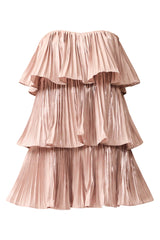 Lison Tiered Strapless Mini Dress in Pink ghost shot