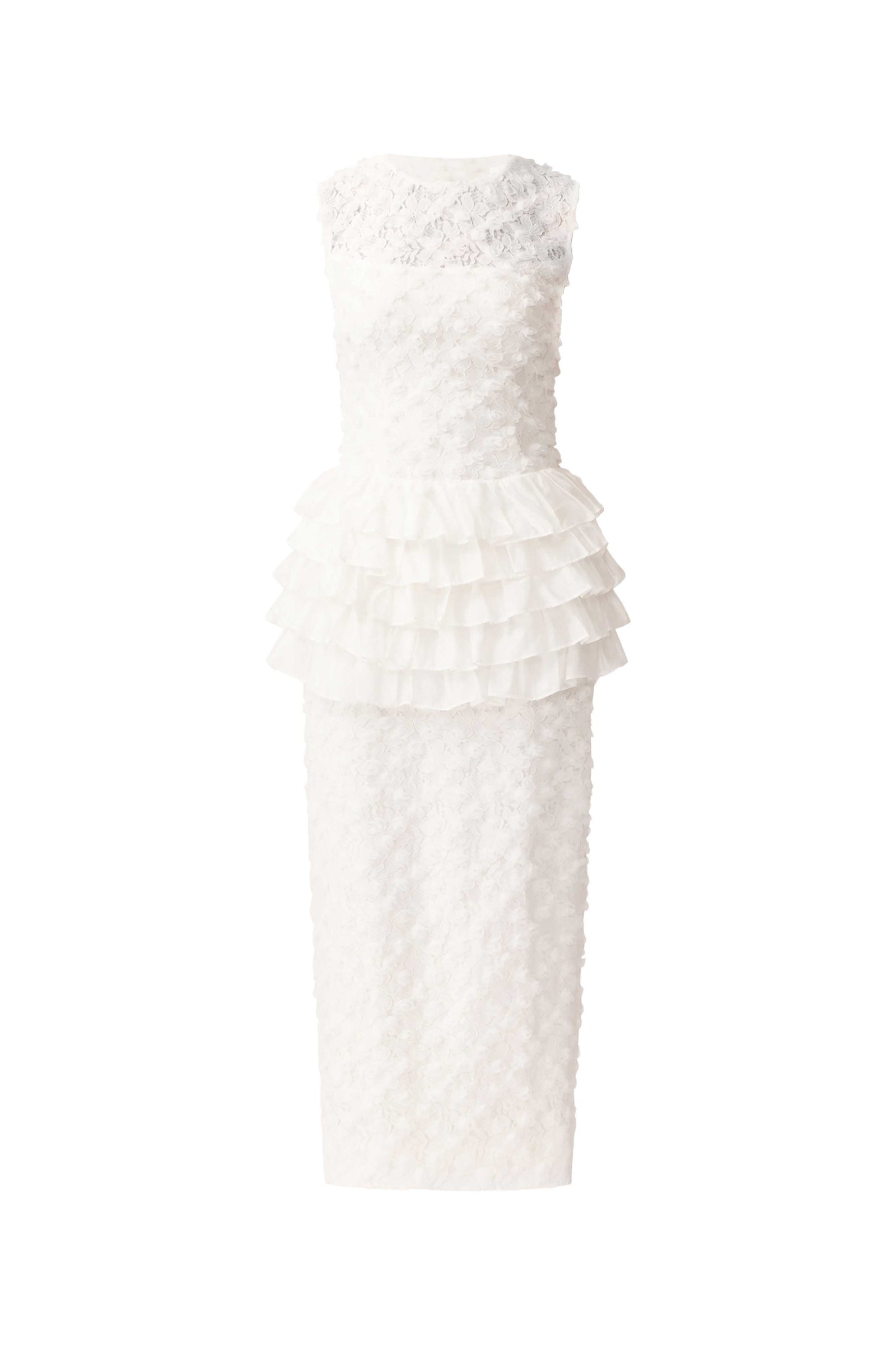 Athena Lace Midi Dress in White – Elliatt