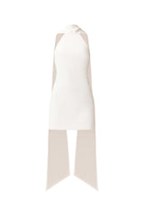 Mira Halter Mini Dress in White ghost shot 
