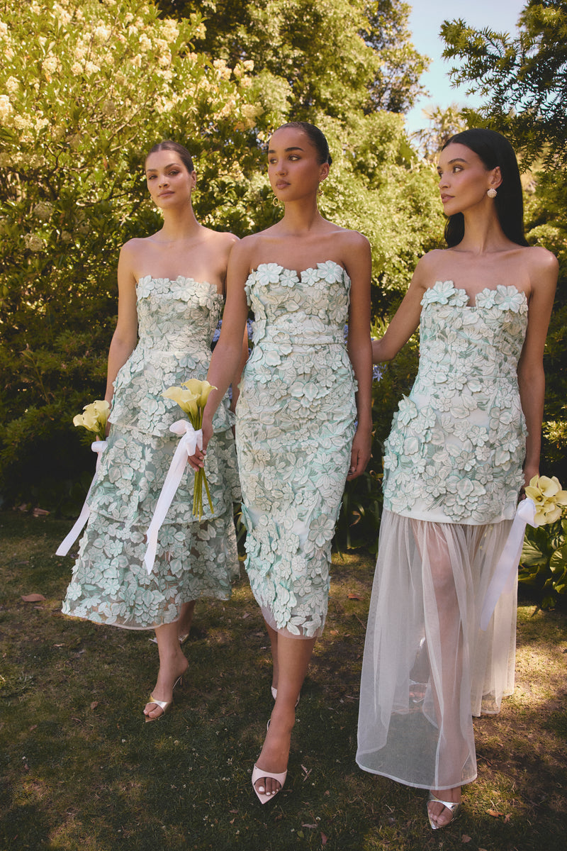 Roseate Strapless Maxi Dress in Mint Green Elliatt Roseate Strapless Maxi Dress in Mint Green Elliatt