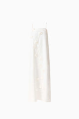 Nolana Floral Applique Gown in White ghost shot