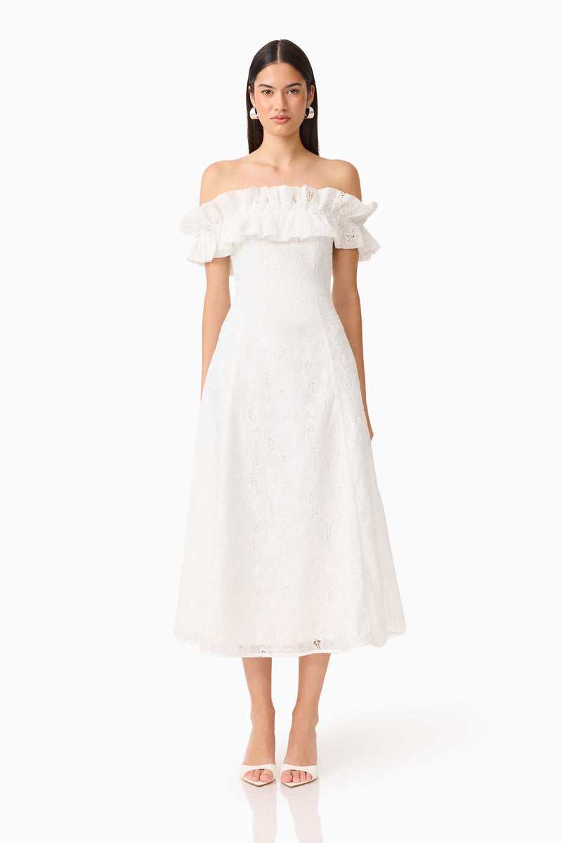 lillianne off shoulder midi dress white CURAAE Elen - - L 37 CARE Hand Wash Size:Extra Large (XL) Floral Corduroy Jumper With style:chic