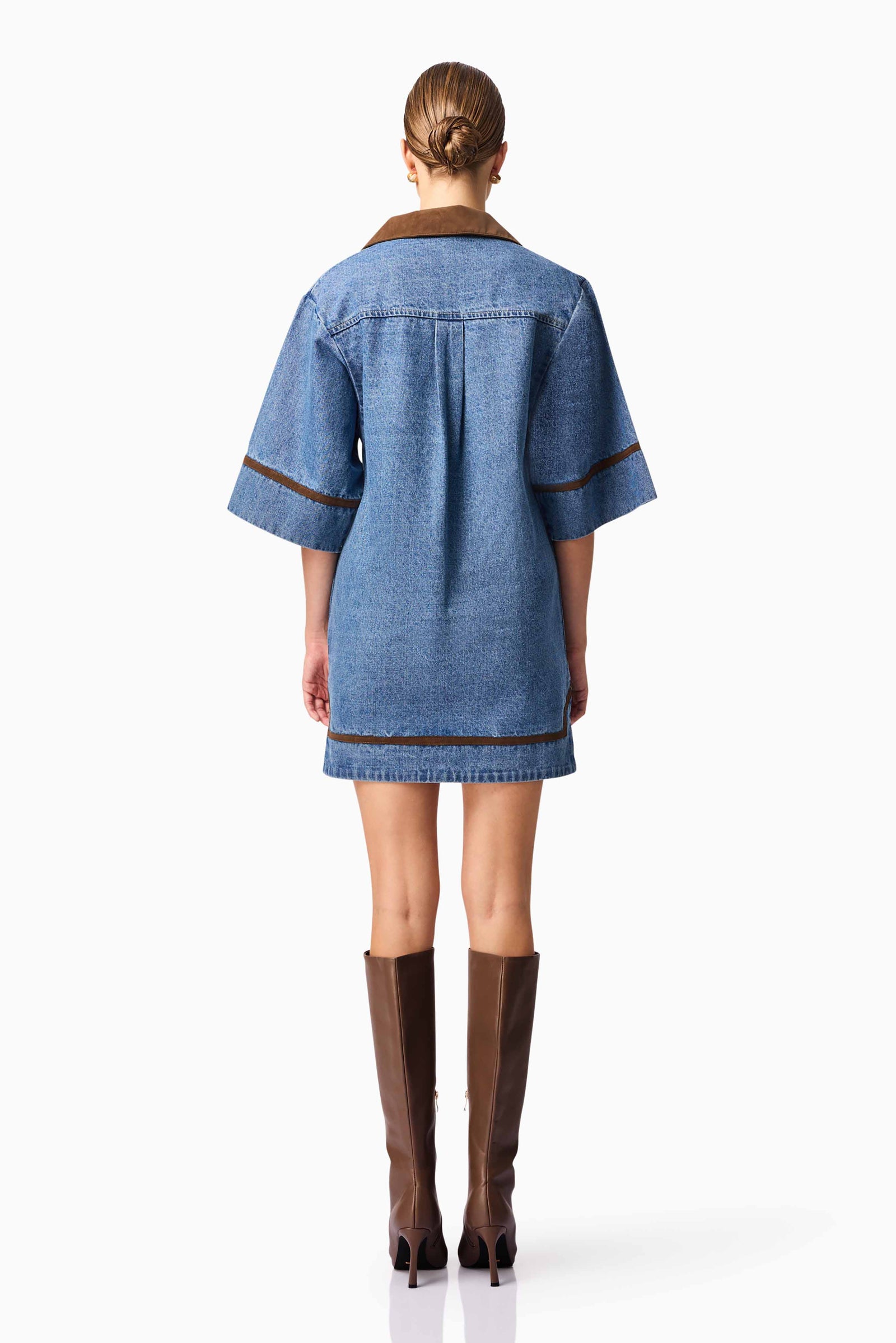 Shop CURAAE Rhea Denim Shirt Dress