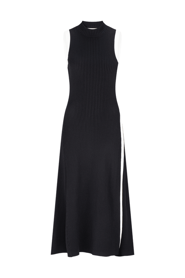 Berlin Rib Knit Midi Dress in Black product shot