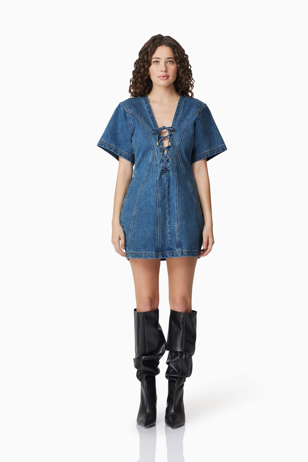 CURAAE Clara Denim Mini Dress - XXS