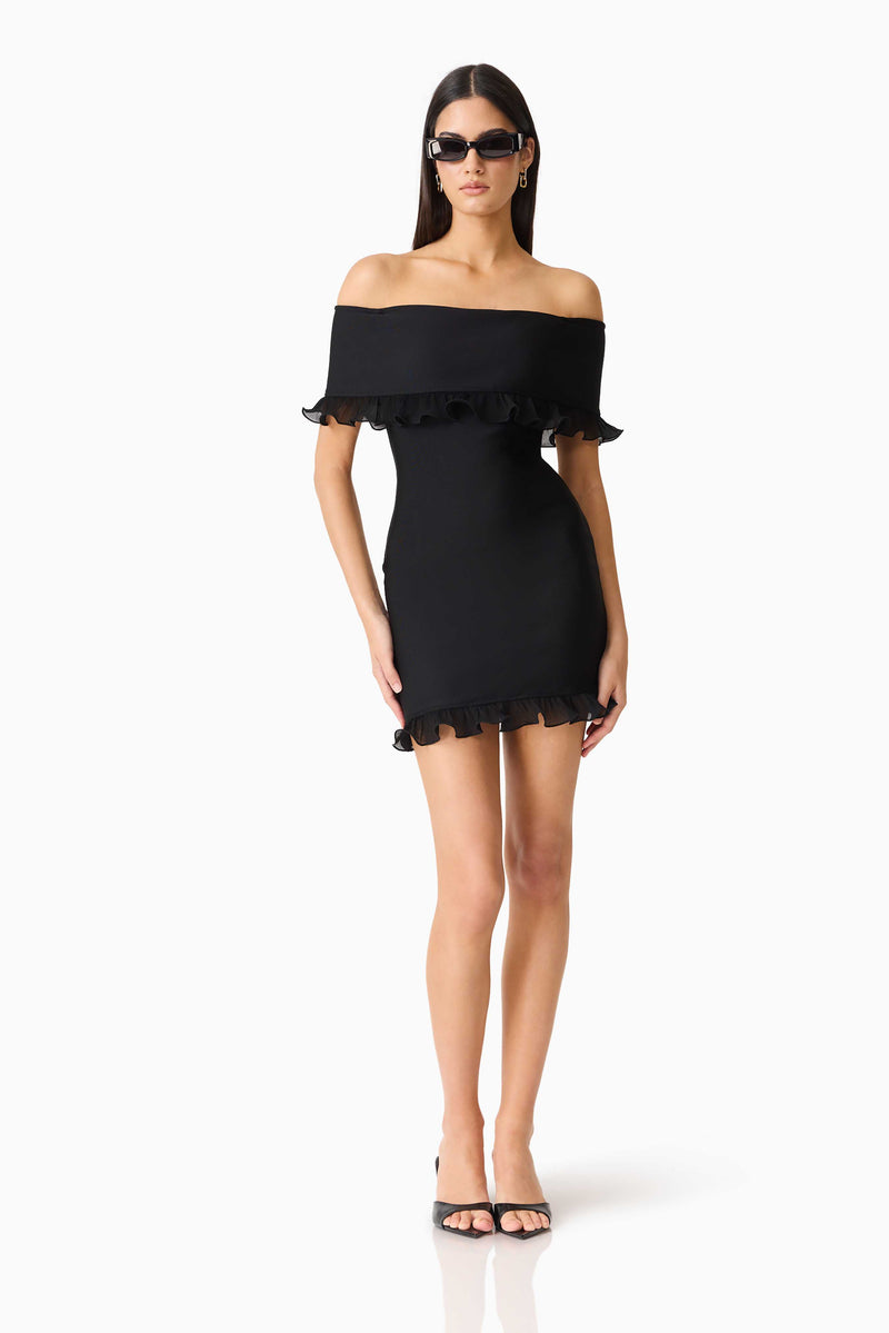 CURAAE Catiana Mini Dress in Black  Elliatt