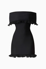 The CURAAE Catiana Mini Dress in Black ghost shot