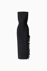 The CURAAE Catiana Maxi Dress in Black ghost shot