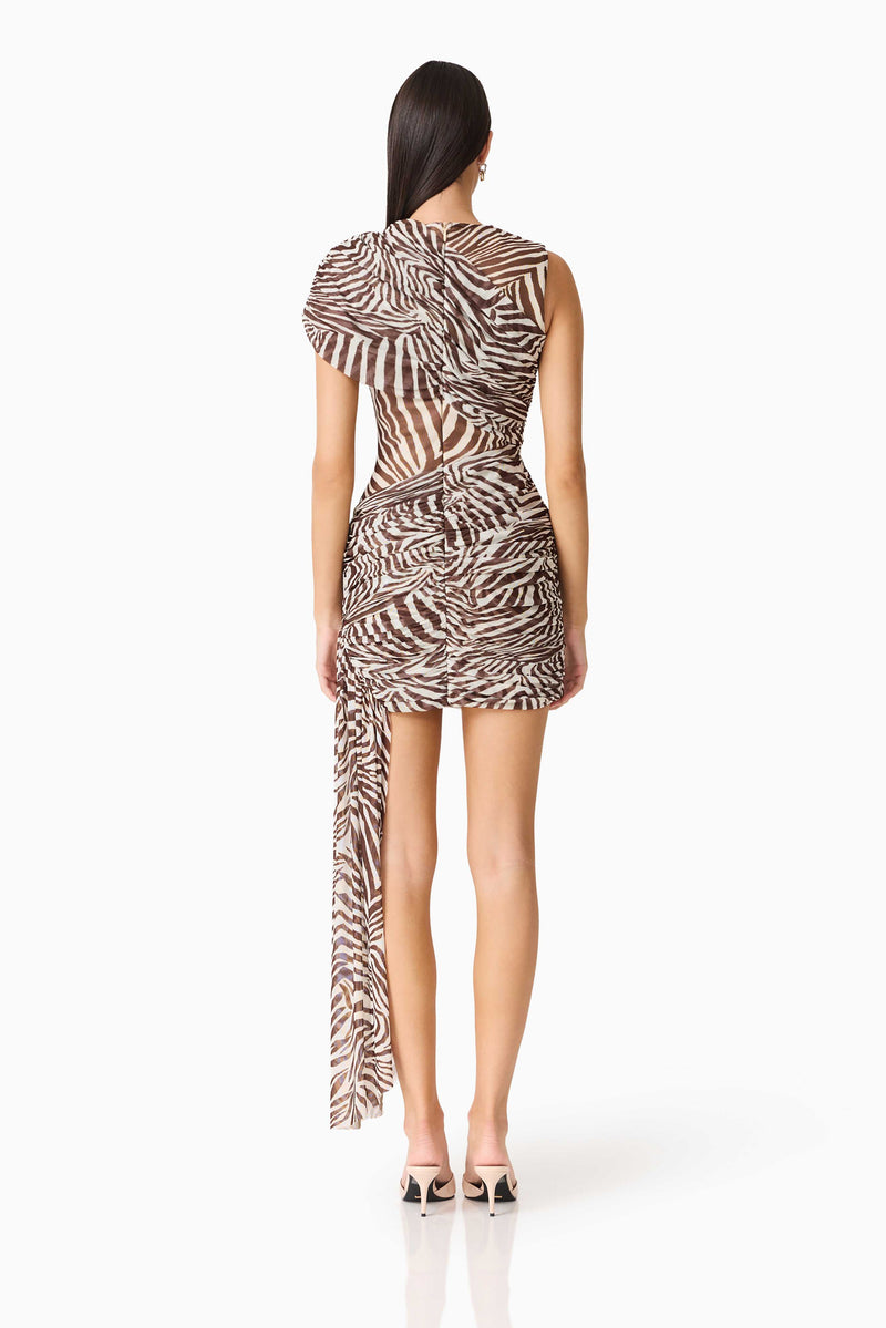 zebra print mini dress CURAAE Arabelle Mini Dress in Zebra Print – Elliatt
