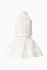 The CURAAE Estrella Mini Dress in White Ghost shot