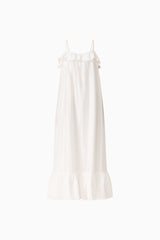 The CURAAE Estrella Maxi Dress in White ghost shot