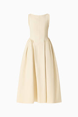 Lavelle Maxi Dress in Lemon Yellow front shot