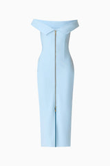 The Sacha Maxi Dress in Baby Blue ghost shot 
