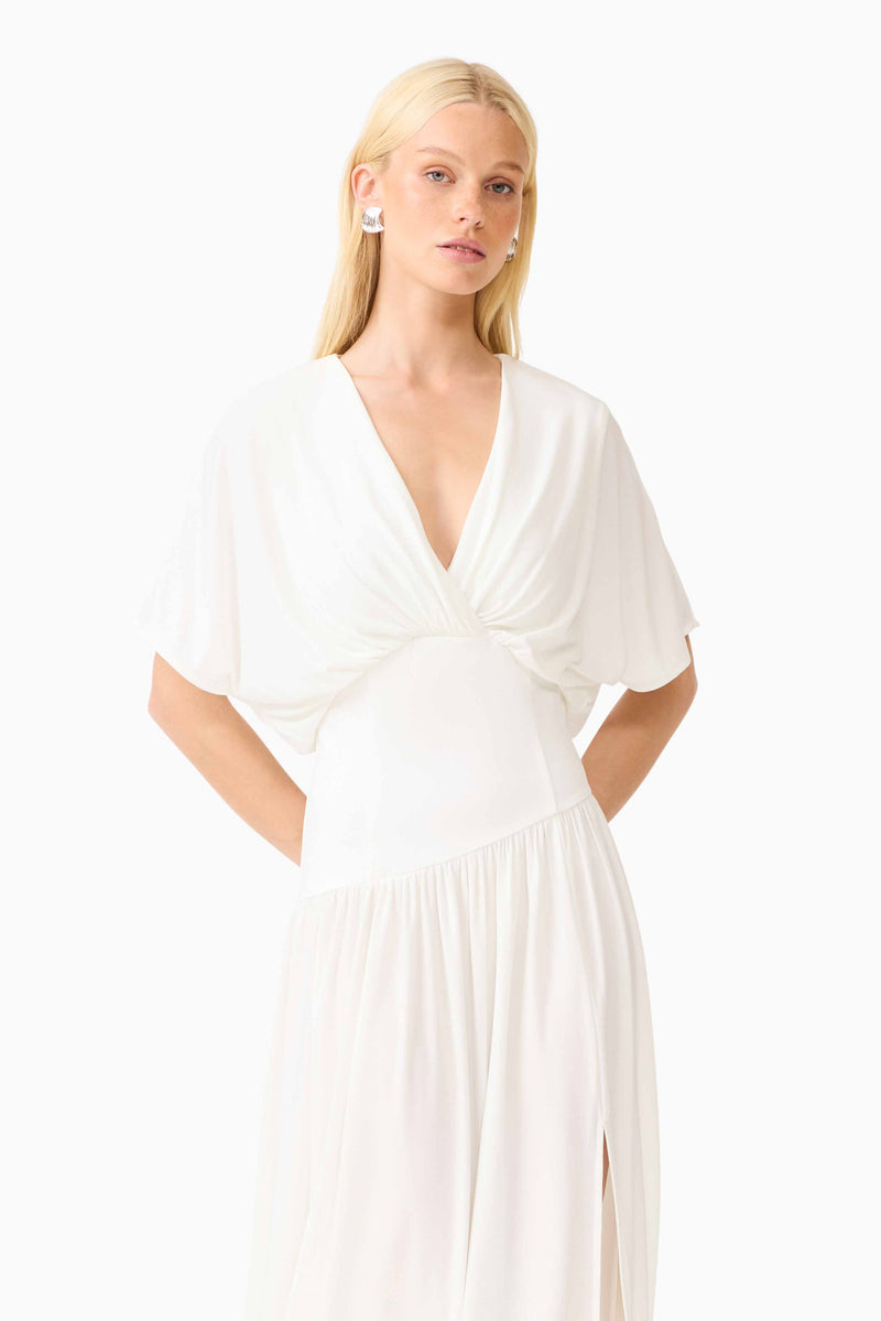 wondrous water lilies white maxi dress CURAAE Amaris Maxi Dress in White – Elliatt