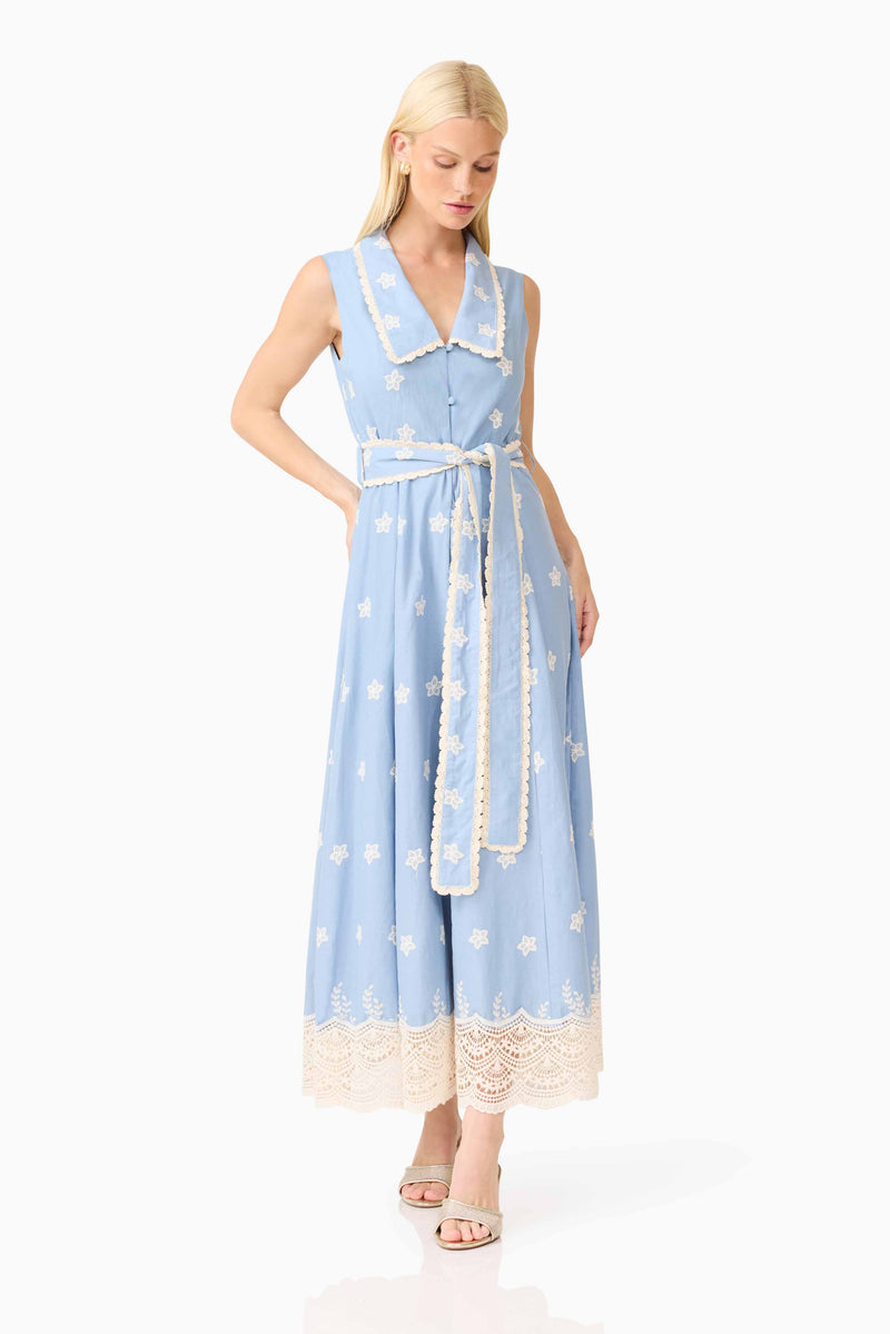 cream and blue dress starfield CURAAE Estella Midi in & XXS / Blue enhancing both function and Style:2023SP495 BTC Prom dress occasion-dresses Striped cut-out asymmetric cami