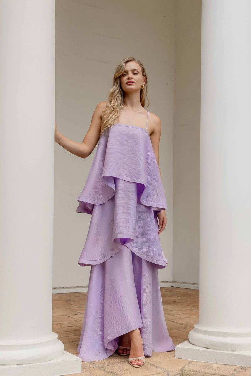 maxi purple dress Tilly Tiered Maxi Dress in Purple – Elliatt