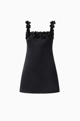 The Lucetta Shift Mini Dress in Black ghost shot