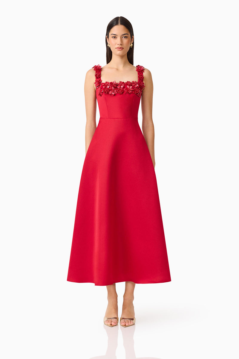 red fit and flare midi dress Lucetta & - - M back waist Partially lined 40_extra_small Size:16.5 / 36 Maxi Dress Nordstrom Rack
