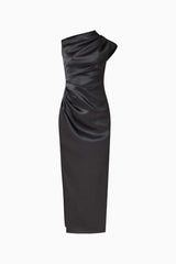 Coralie Maxi Gown in Black ghost shot 