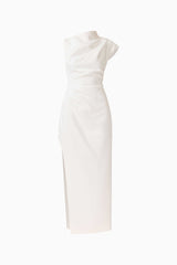 Coralie Maxi Gown in Pearl White ghost shot 