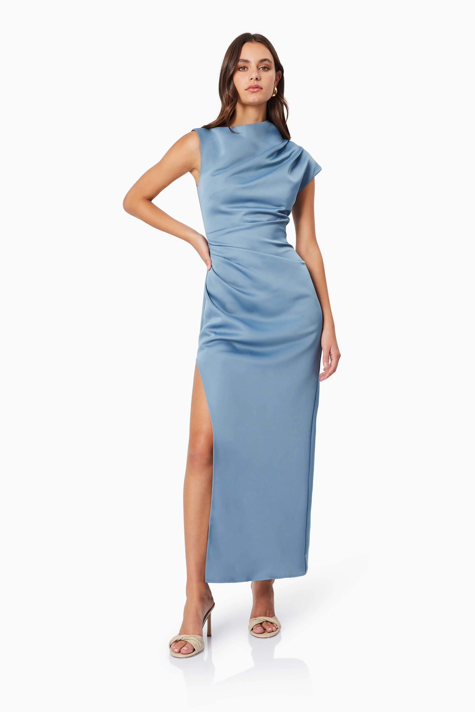 elliatt blue dress Coralie Maxi Gown - - L the Tilly offers a LowStock:44343025926195 Navy Coast Petite Lace Size:12/24 months