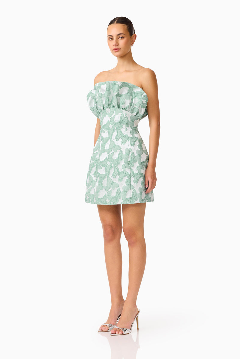 Lisette Ruffle Mini Dress - Sea Green - L