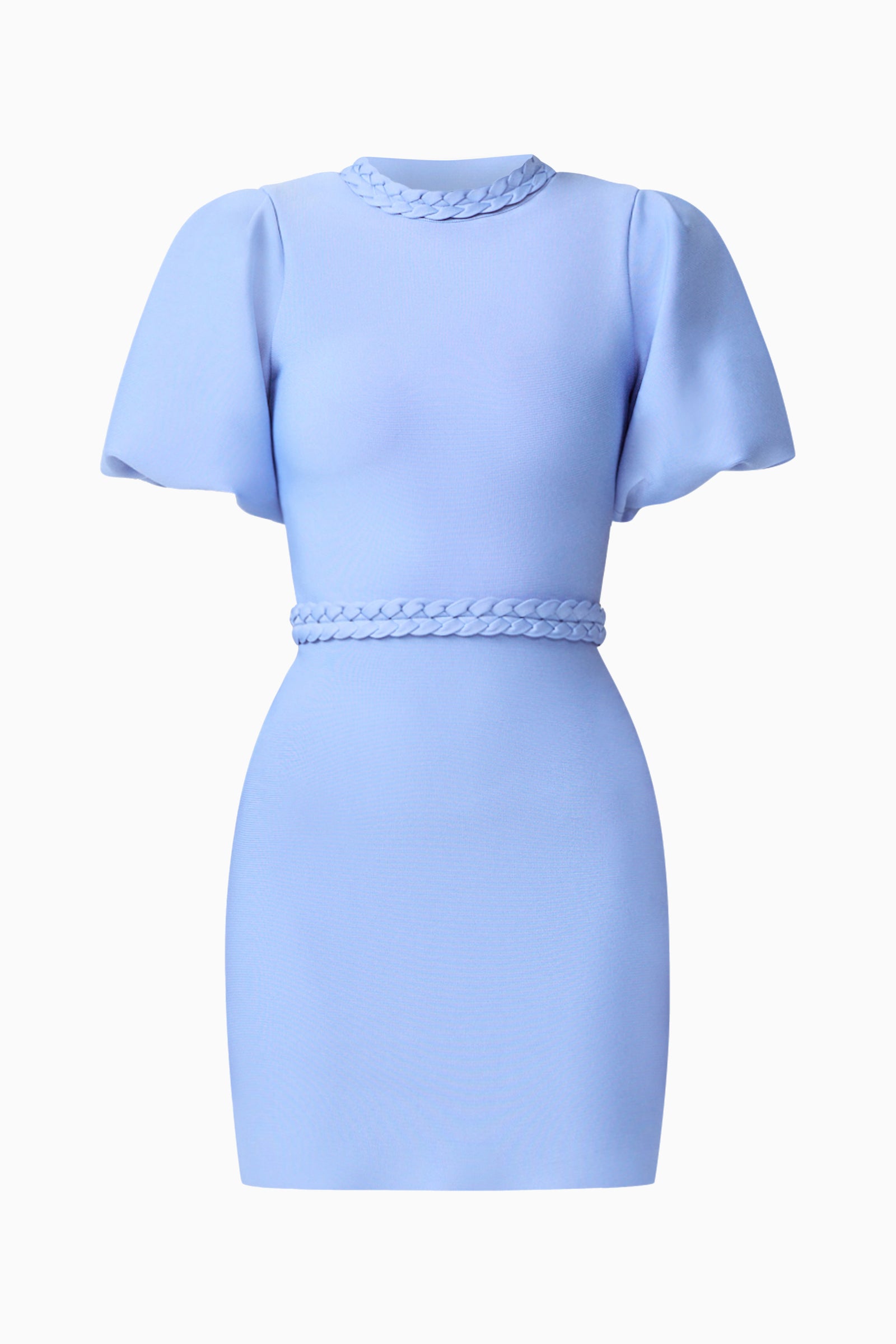 Floriana Puff Sleeve Mini Dress in Cornflower