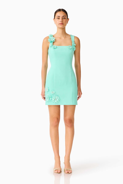 Trompe 3D Mini Dress in Mint Green – Elliatt