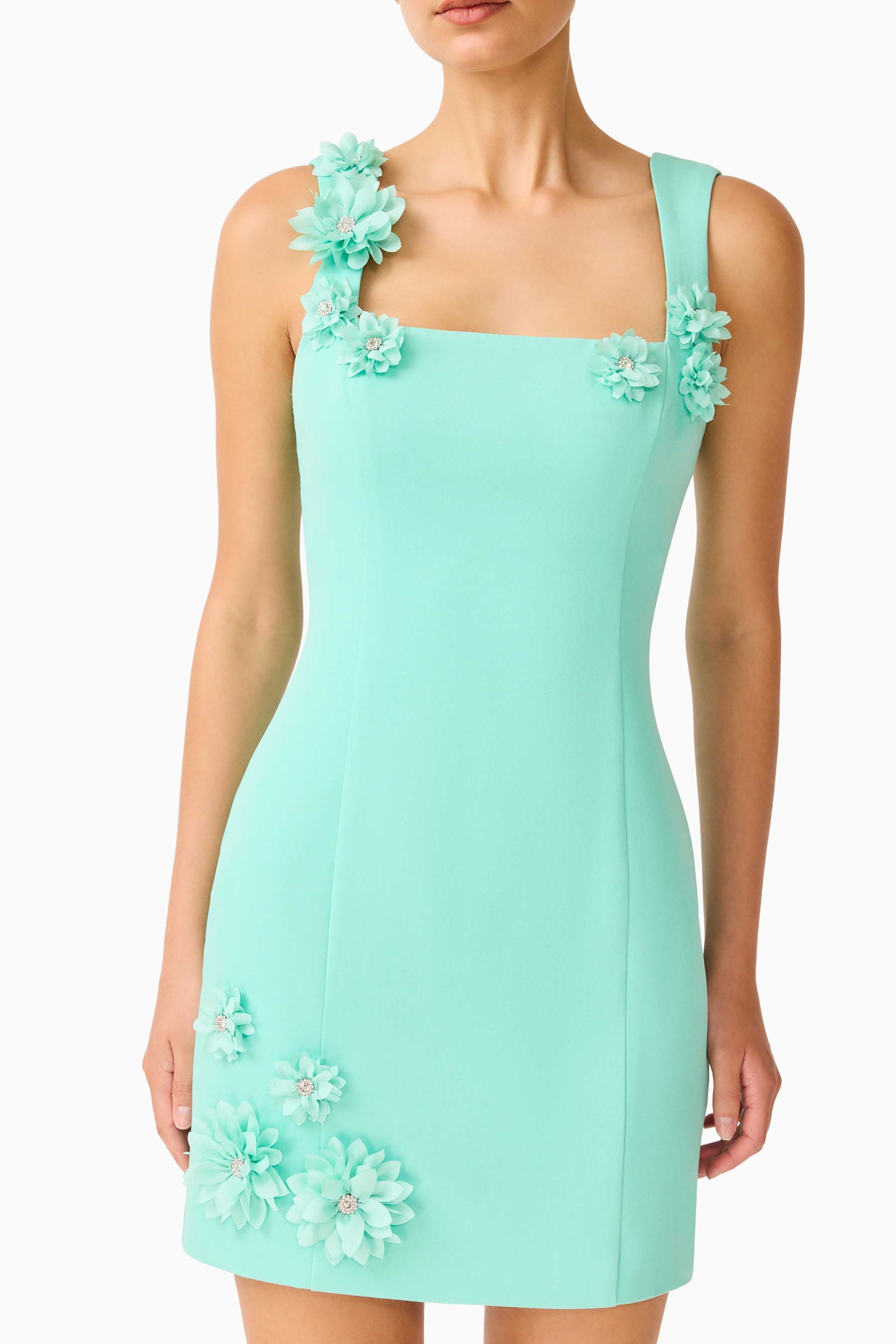 Trompe 3D Mini Dress in Mint Green – Elliatt