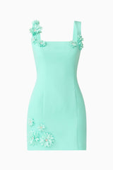 Trompe 3D Mini Dress in Mint Green ghost shot 