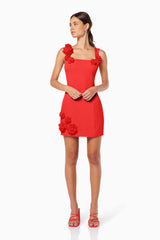Trompe 3D Floral Mini Dress Red Elliatt Trompe 3D Floral Mini Dress Red Elliatt