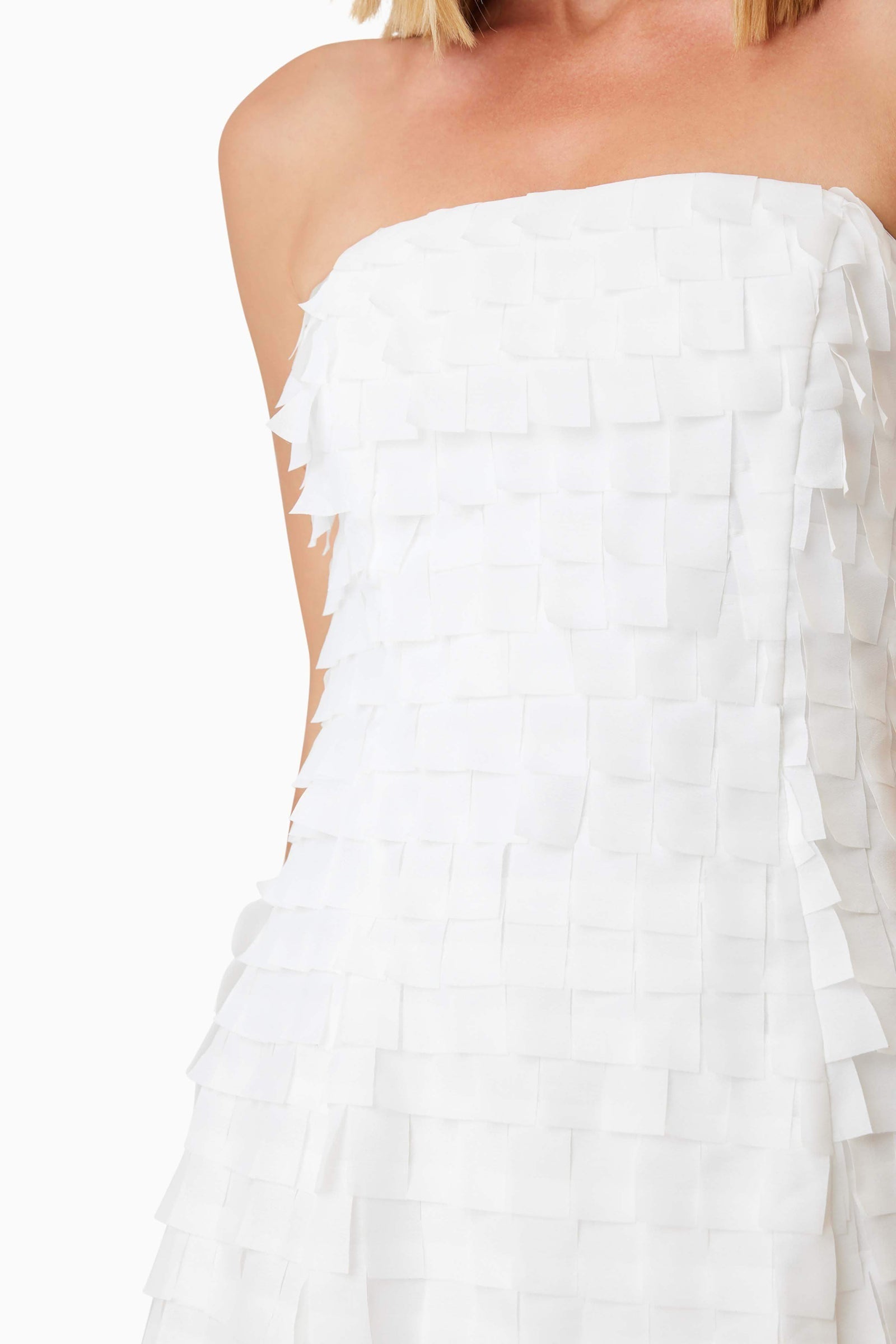 Hailey Strapless Mini Party Dress In White – Elliatt