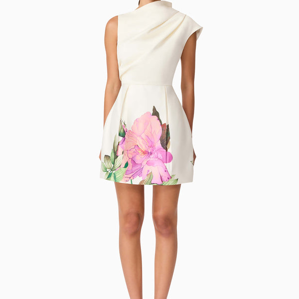 Azelie Asymmetrical Mini Dress in White | Tulip Mini Dress Elliatt Azelie Asymmetrical Mini Dress in White | Tulip Mini Dress Elliatt
