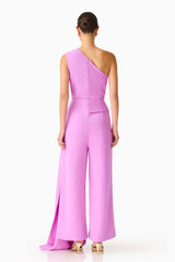 Solenne Jumpsuit in Purple with a zipper back shot