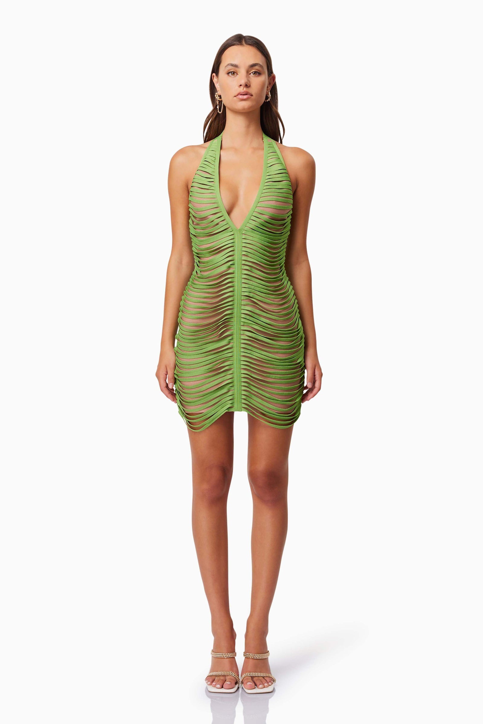 elliatt green mini dress Nola Off The Shoulder Mini Dress in Green