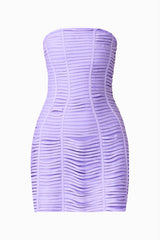 Alya Strapless Mini Dress in Purple ghost shot