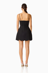 Laurentia Strapless Mini Tulip Dress in Black
